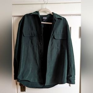 Dark green suede button up